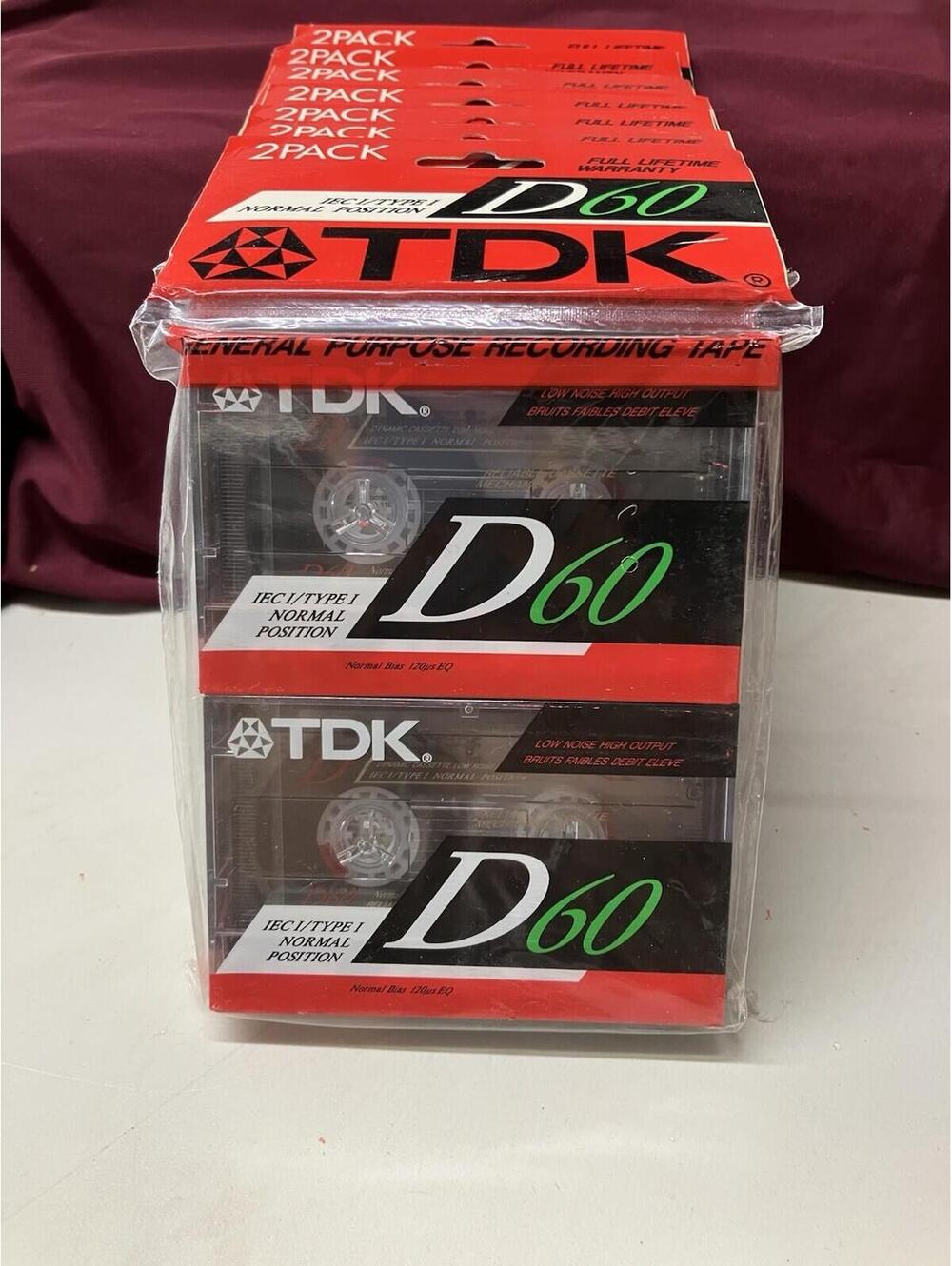 Tdk D60 Cassette Tape Lot Of 16 Sealed Tapes Dated 1988 Low Noise Rare Type 1